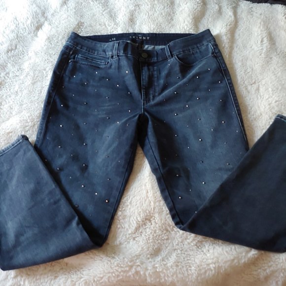 White House Black Market Denim - White House Black Market sparkly the skinny ankle jeans size 12 NWOT